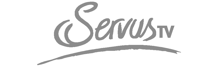 Logo des TV-Senders Servus in s/w